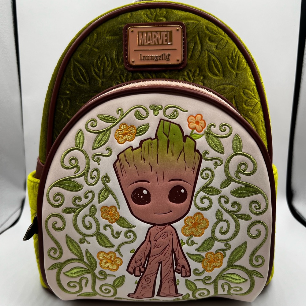 Loungefly Marvel Guardians of The Galaxy Groot Floral Velvet Mini Backpack NWT - Picture 5 of 5